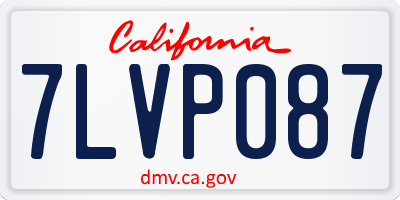 CA license plate 7LVP087