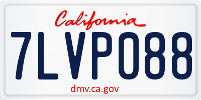 CA license plate 7LVP088