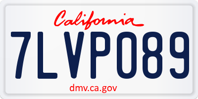 CA license plate 7LVP089