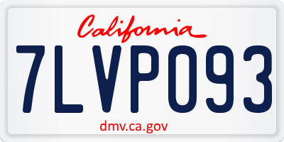 CA license plate 7LVP093