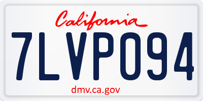 CA license plate 7LVP094