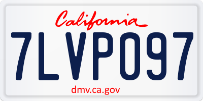 CA license plate 7LVP097