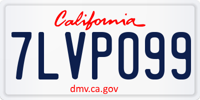 CA license plate 7LVP099