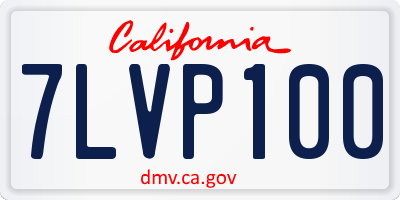 CA license plate 7LVP100