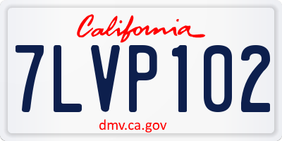 CA license plate 7LVP102