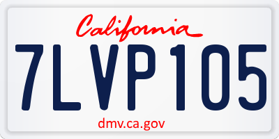 CA license plate 7LVP105