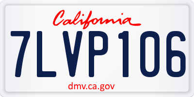 CA license plate 7LVP106