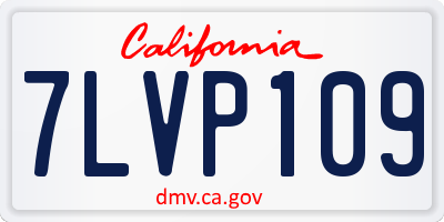 CA license plate 7LVP109