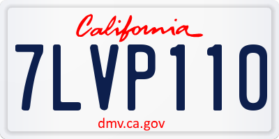 CA license plate 7LVP110