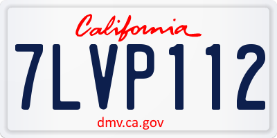 CA license plate 7LVP112