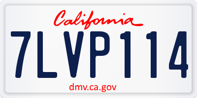 CA license plate 7LVP114