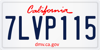 CA license plate 7LVP115