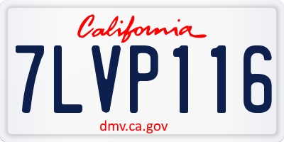 CA license plate 7LVP116