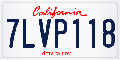 CA license plate 7LVP118