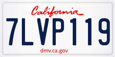 CA license plate 7LVP119