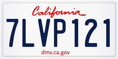 CA license plate 7LVP121