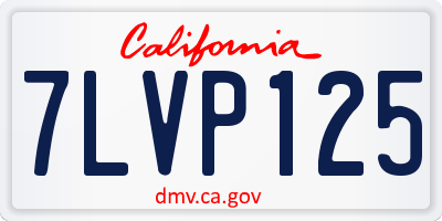 CA license plate 7LVP125