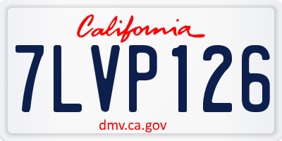 CA license plate 7LVP126