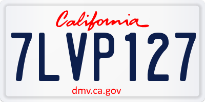 CA license plate 7LVP127