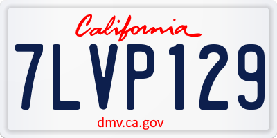 CA license plate 7LVP129