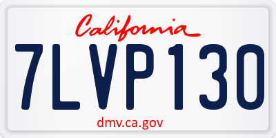 CA license plate 7LVP130