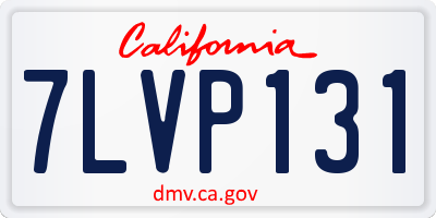 CA license plate 7LVP131