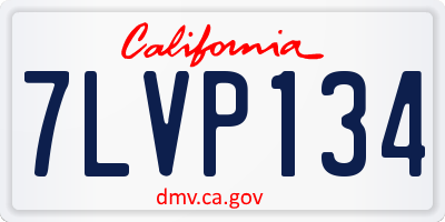 CA license plate 7LVP134