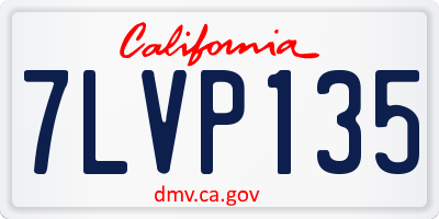 CA license plate 7LVP135