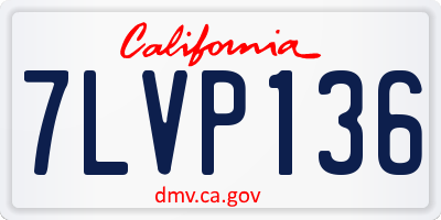 CA license plate 7LVP136