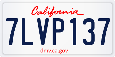 CA license plate 7LVP137