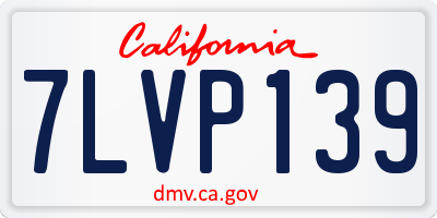 CA license plate 7LVP139