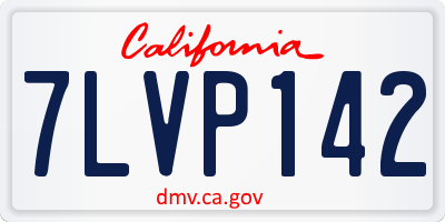CA license plate 7LVP142