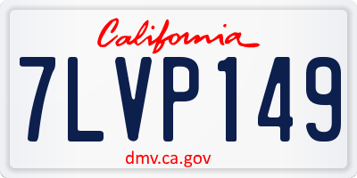 CA license plate 7LVP149