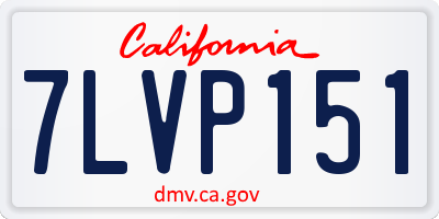 CA license plate 7LVP151