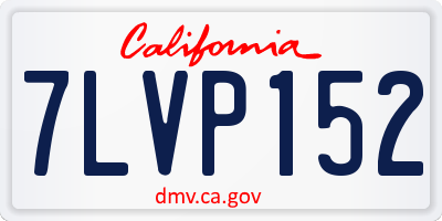CA license plate 7LVP152