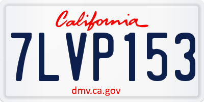 CA license plate 7LVP153