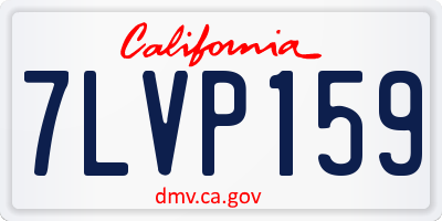 CA license plate 7LVP159