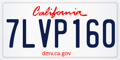 CA license plate 7LVP160