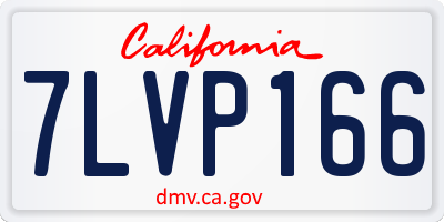 CA license plate 7LVP166