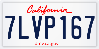 CA license plate 7LVP167