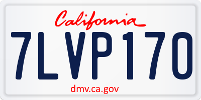 CA license plate 7LVP170