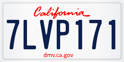 CA license plate 7LVP171