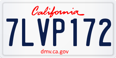 CA license plate 7LVP172
