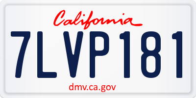 CA license plate 7LVP181