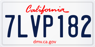 CA license plate 7LVP182