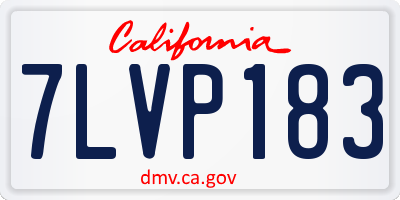 CA license plate 7LVP183