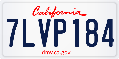 CA license plate 7LVP184