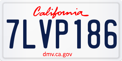 CA license plate 7LVP186