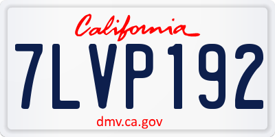 CA license plate 7LVP192