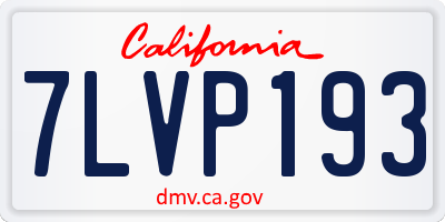 CA license plate 7LVP193